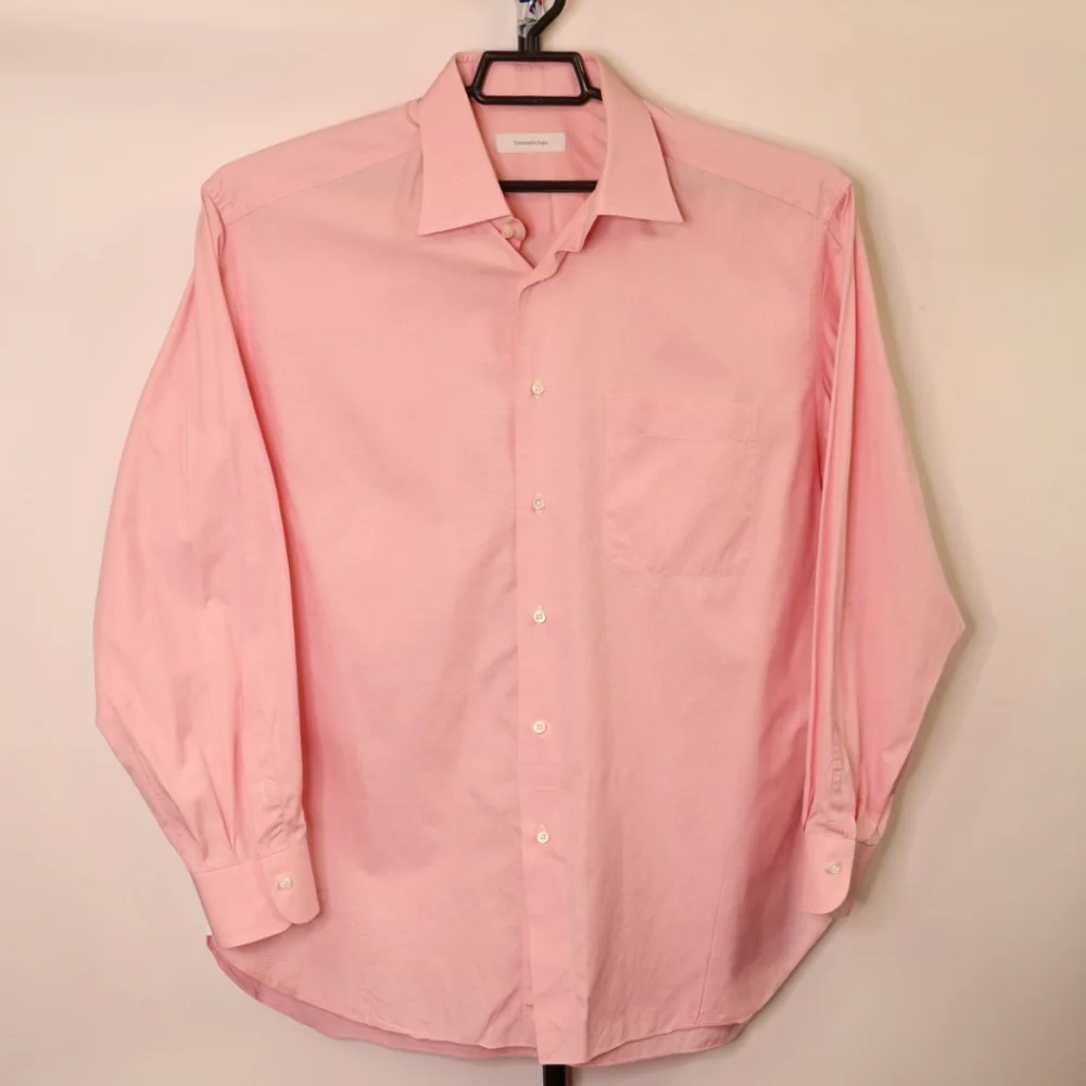 Ermenegildo Zegna Pink Long Sleeve Button Down Shirt Size XL Mens
